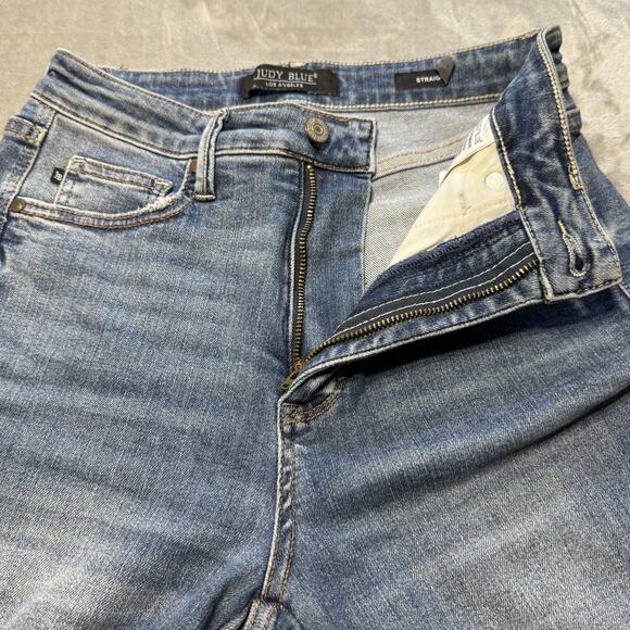Judy Blue High Rise Straight Jeans Distressed Light Wash Women’s 5/27 JB88785 MD - Picture 8 of 13